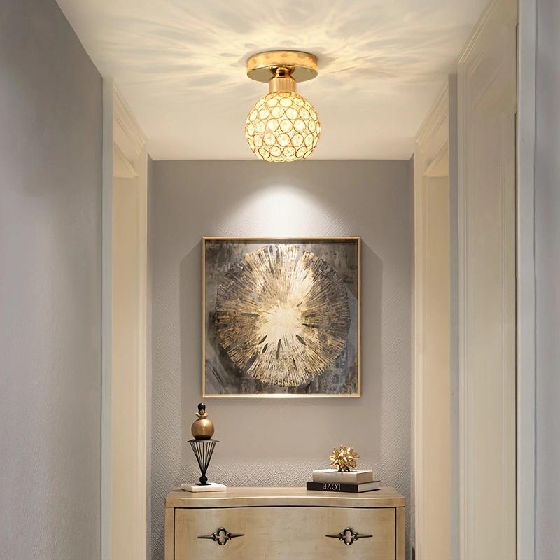 Modern Minimalist Crystal Bullseye Ceiling Light - Luxury Pendant for Living Room, Aisle, or Dining Area