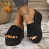 Women's Wide Width Slippers 2025 Fashion Thick Sole Platform Slide Sandals with Fish Mouth Design