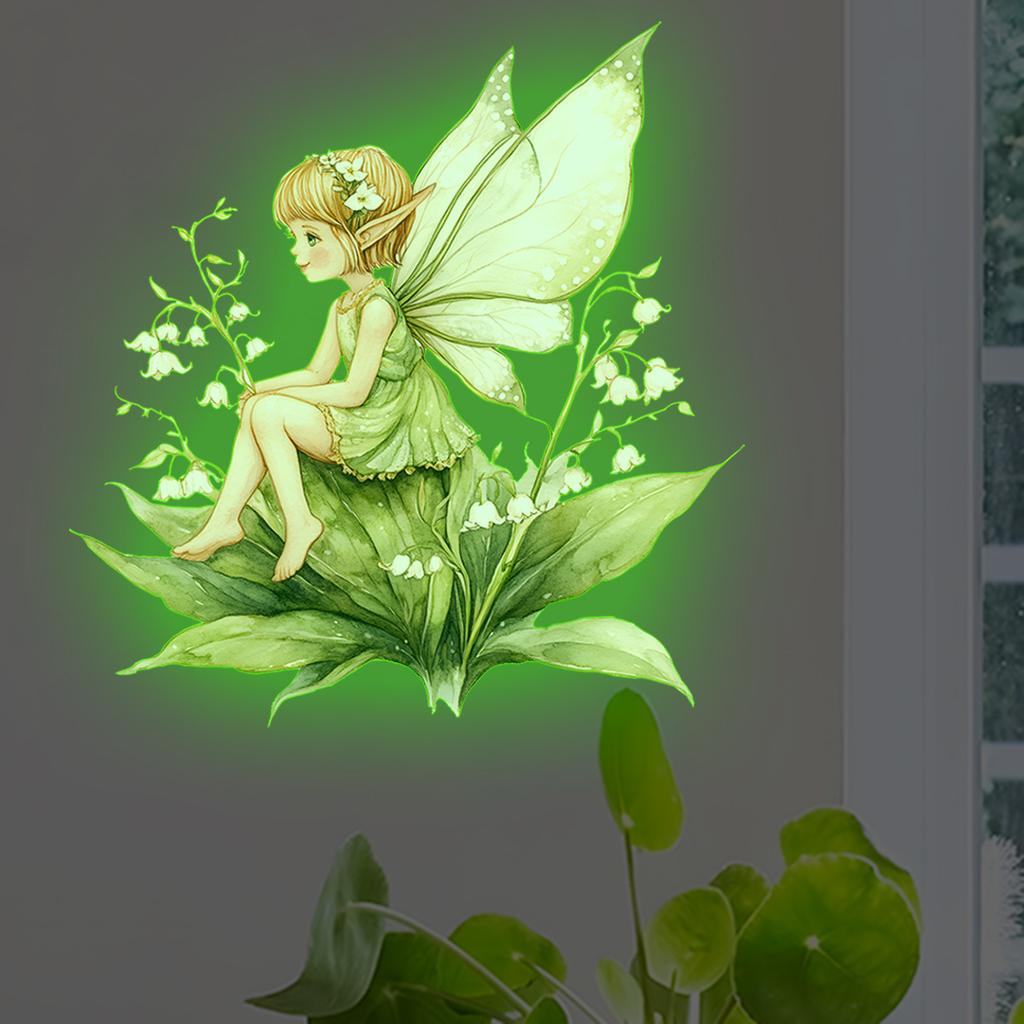 Luminous Fairy Mermaid Wall Stickers Kids Bedroom Home Decor Glow In The Dark Fairy Butterfly Decal Stickers Switch Wallpaper