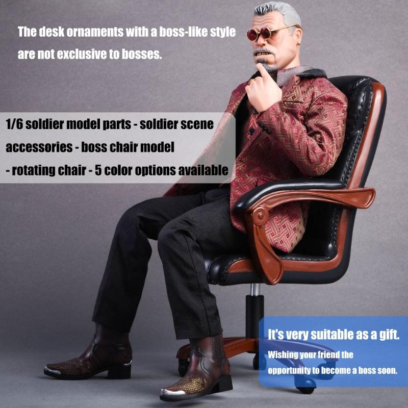 360 Degree Rotating Executive Seat Office Chair For 1/6 Soldier Action Figure Scene Display Furniture for Collector