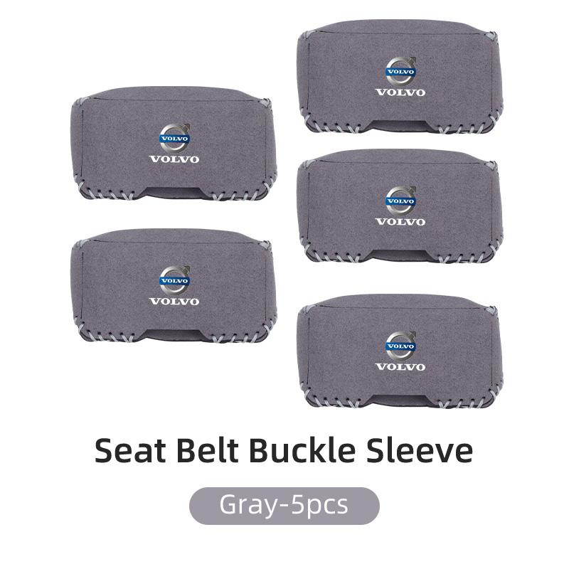 Car Suede Safety Belt Buckle Protector Cover Interior Accessories For Volvo AWD C30 C70 S60 S80 T6 V40 V50 V60 V70 V90 XC60 XC90