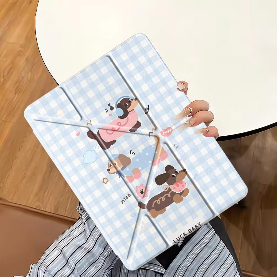 Holder Cover Tablet Case For iPad Pro 2025 Air 4 5 M3 M2 1 2 M4 11inch Mini 6 7 Pro 11th 10th 9th 8th 7th 12.9inch Cartoon Cute