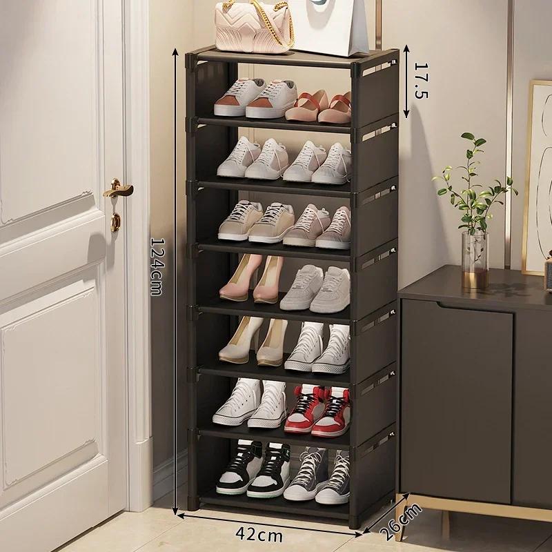 Multiple Layers Shoe Rack Saving Cabinet Stackable Adjustable Shoe Organizer Shelf Organizer For Wall Corner Space Saving Rack