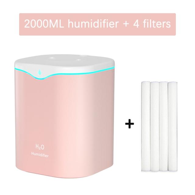 Air Humidifier Double Nozzle 2l Essential Oil Aroma Diffuser With Coloful Led Light Ultrasonic Humidifiers Aromatherapy Diffuser