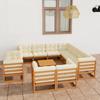Day and Night - Day and Night Garden Furniture Set 12 Pieces Honey Brown Pine Wood Cushions