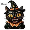 Wooden Cat Figurine Vintage Halloween Figurine, Rustic Witch Zombie Owl Frog Tabletop Decorative Ornament, Farmhouse Tiered Tray Decoration