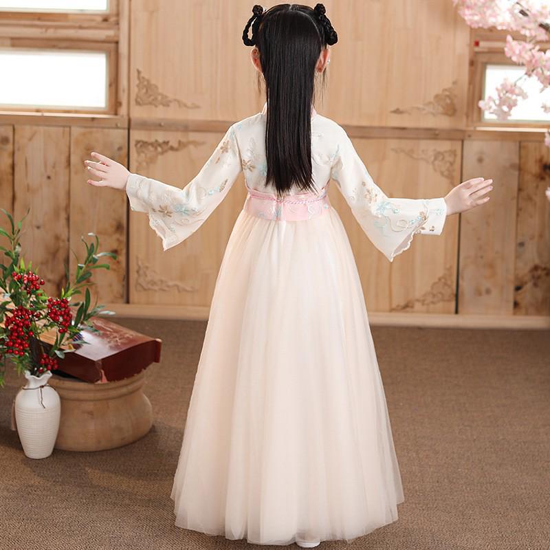 Dívčí Hanfu: 2024 Jaro/Podzim Tradiční čínský kostým - Ruqun ve stylu Tang s kříženým límcem