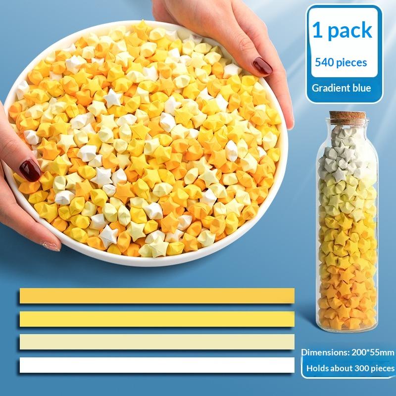 540PCS Gradient Color Star Origami Paper Art Craft Paper DIY Handmade Star Paper Strip Double Side Ucky Stars Folding Paper