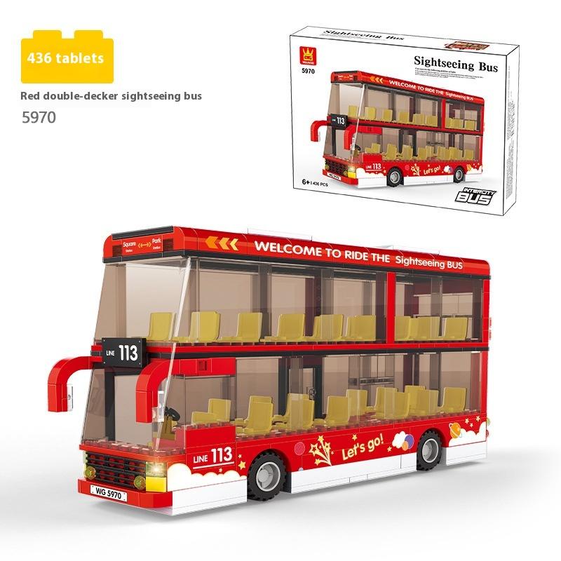 

Тяжелый грузовик Автобус Грузовик Мелкие частицы Детский автомобиль Строительные блоки Сборка Интеллектуальные игрушки