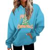 Women's Casual Fashion Christmas Printed Letters Casual Hooded Sweatshirt With Pockets