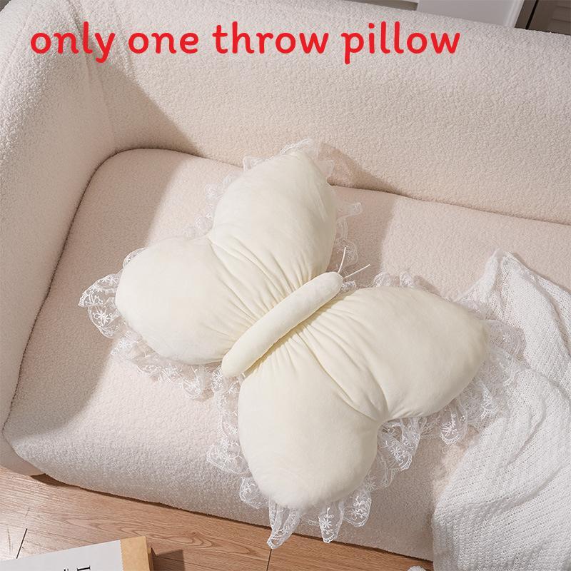 Elegant Butterfly Lumbar Pillow With Plush Cover For Bedroom And Living Room Decor