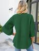Autumn/Winter 2025 European & American Ruffle Edge Petal Sleeve Loose V-Neck Chiffon Top