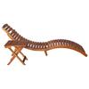 Sun Lounger with Table Solid Acacia Wood Brown