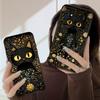 Flower Cat Black For Samsung S20FE S 21 22 23 FE 24 Plus 25 Ultra Galaxy M23 32 34 35 52 53 54 55 5G silicone soft phone case
