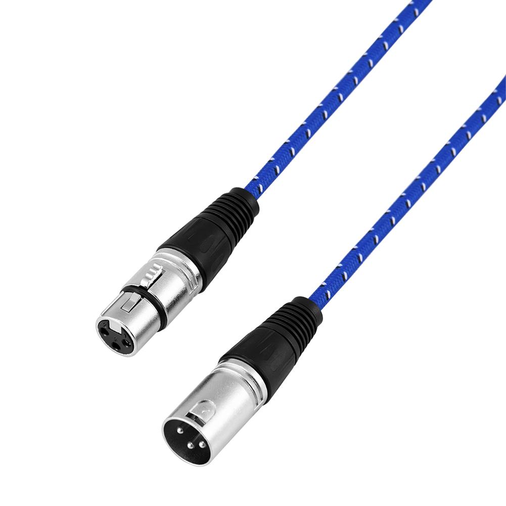 3Pin XLR Male to Female Microphone Audio Extension Cable Cord Nylon Braided Wire 5m