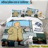 3pcs Custom Name Tintin's Adventure City Bedding Set Includes 1 Duvet Cover & 2 Pillowcases for All Seasons Dormitory Home Decor Christmas gifts