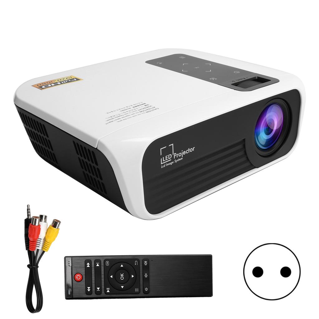 Household Projector Full HD 1080P Smart LED Home Media Video Player Theater T8 100‑240VEU Plug