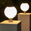 Solar Waterproof Garden Pillar Light - Super Bright Round Ball for Villa Courtyard Entrance