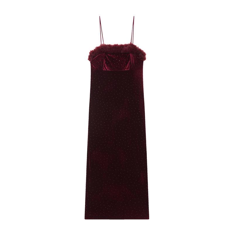 2025 Winter Women s Versatile Slimming Casual Dress - Unique Design Large вино красного