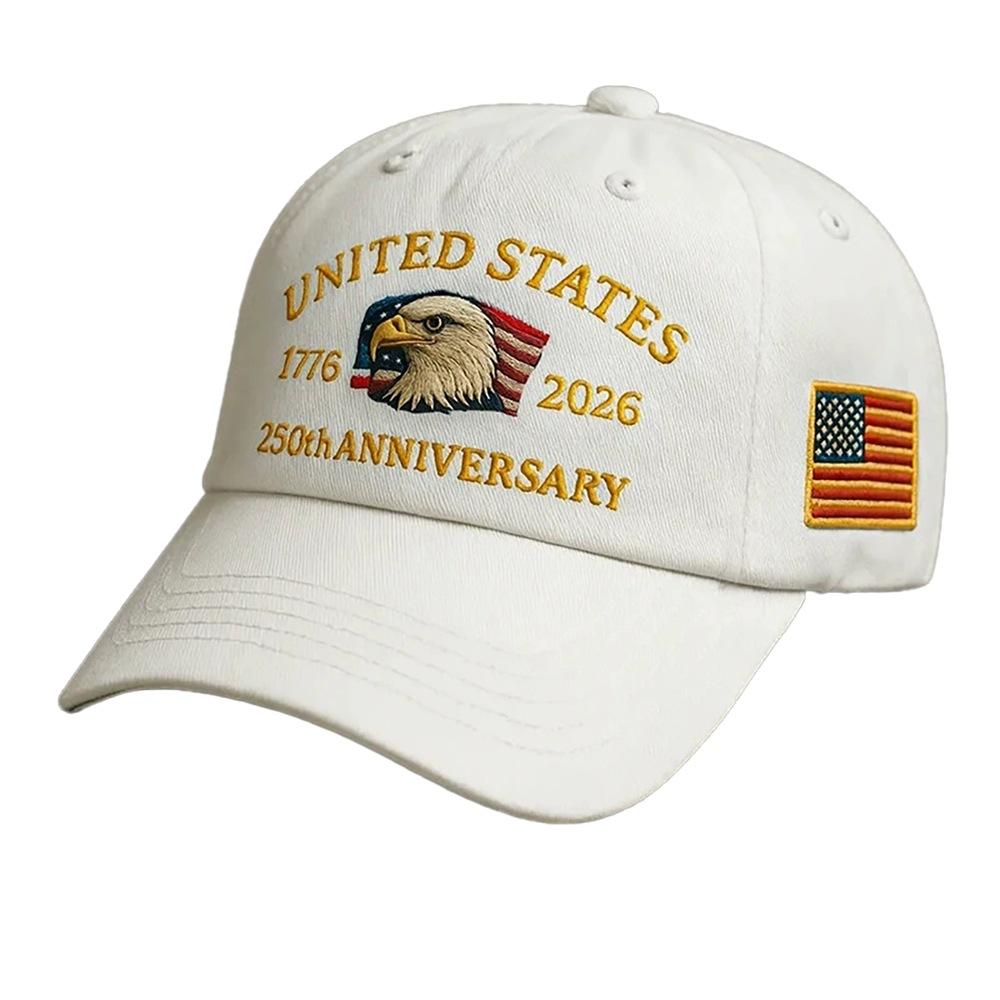 

250th Anniversary Embroidery Baseball Cap Independence Day Outdoor Sunshade Hat Fashion Casual Trucker Cap белый