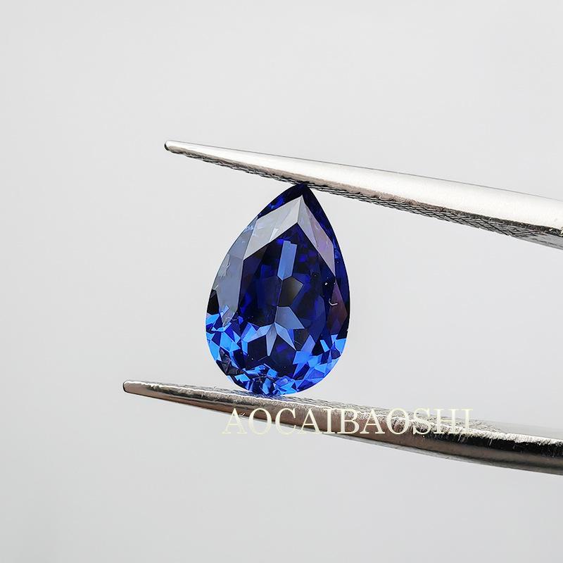 AGL Certified Royal Blue Pear-Shaped Cultivated Blue Sapphire (2*3 to 20*28mm) 4*6mm/0.6ct