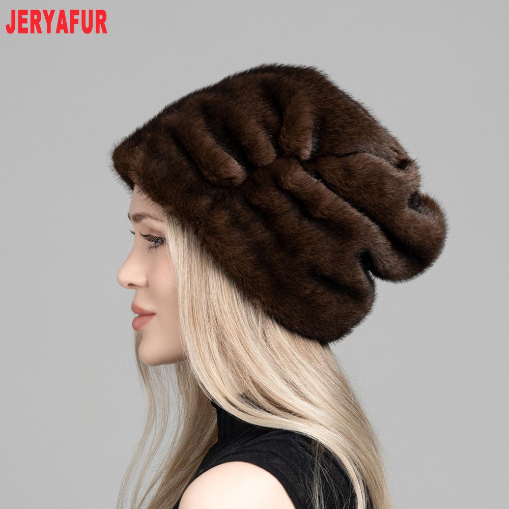 JERYAFUR Women Faux Fur Slouchy Winter Hat, Soft Plush Warm Ladies Beanie Cap for Cold Winter Outdoor Wear