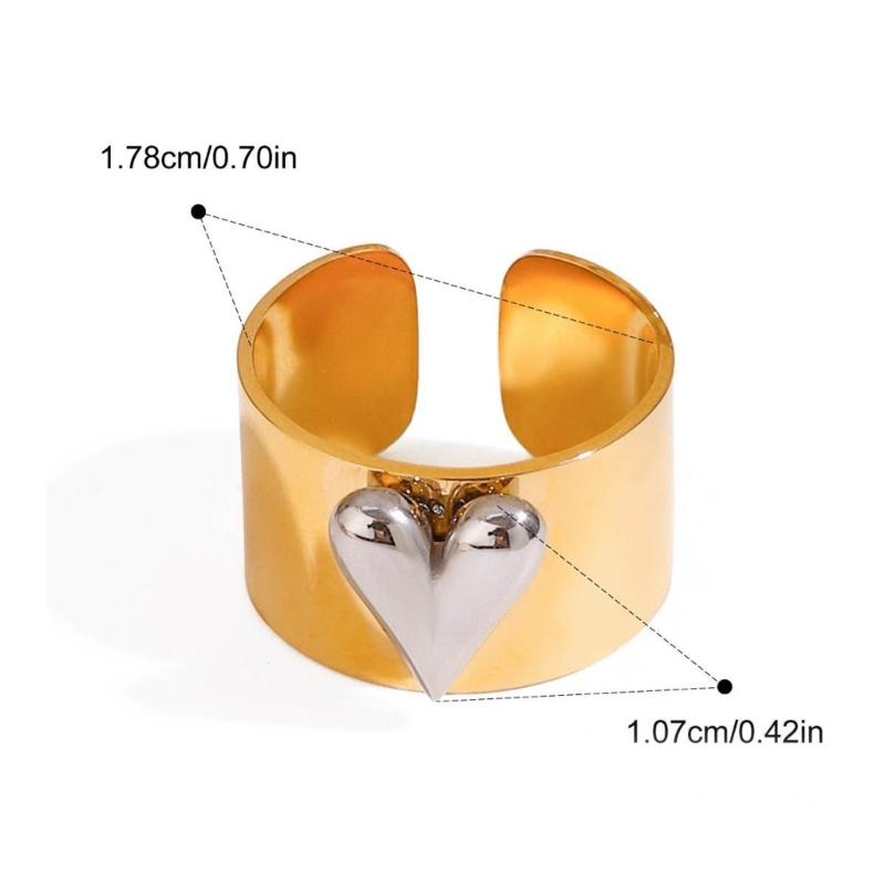 Stylish Multicolor Heart Shape Adjustable Rings Comfortable Lightweight Designs Rings Ideal For Couples And Friend