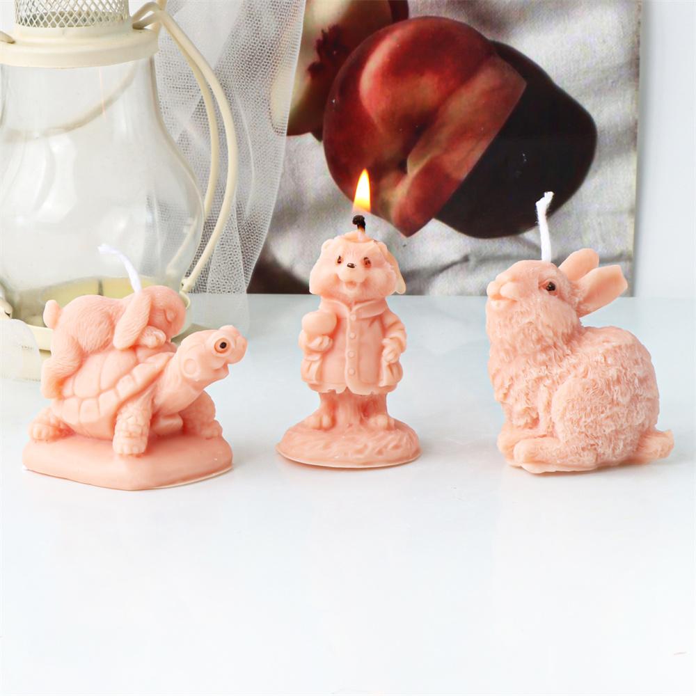 3D Mini Multi-style Rabbit Silicone Candle Mold DIY Easter Animal Cute Rabbit Aromatherapy Plaster Soap Resin Mould Home Gift