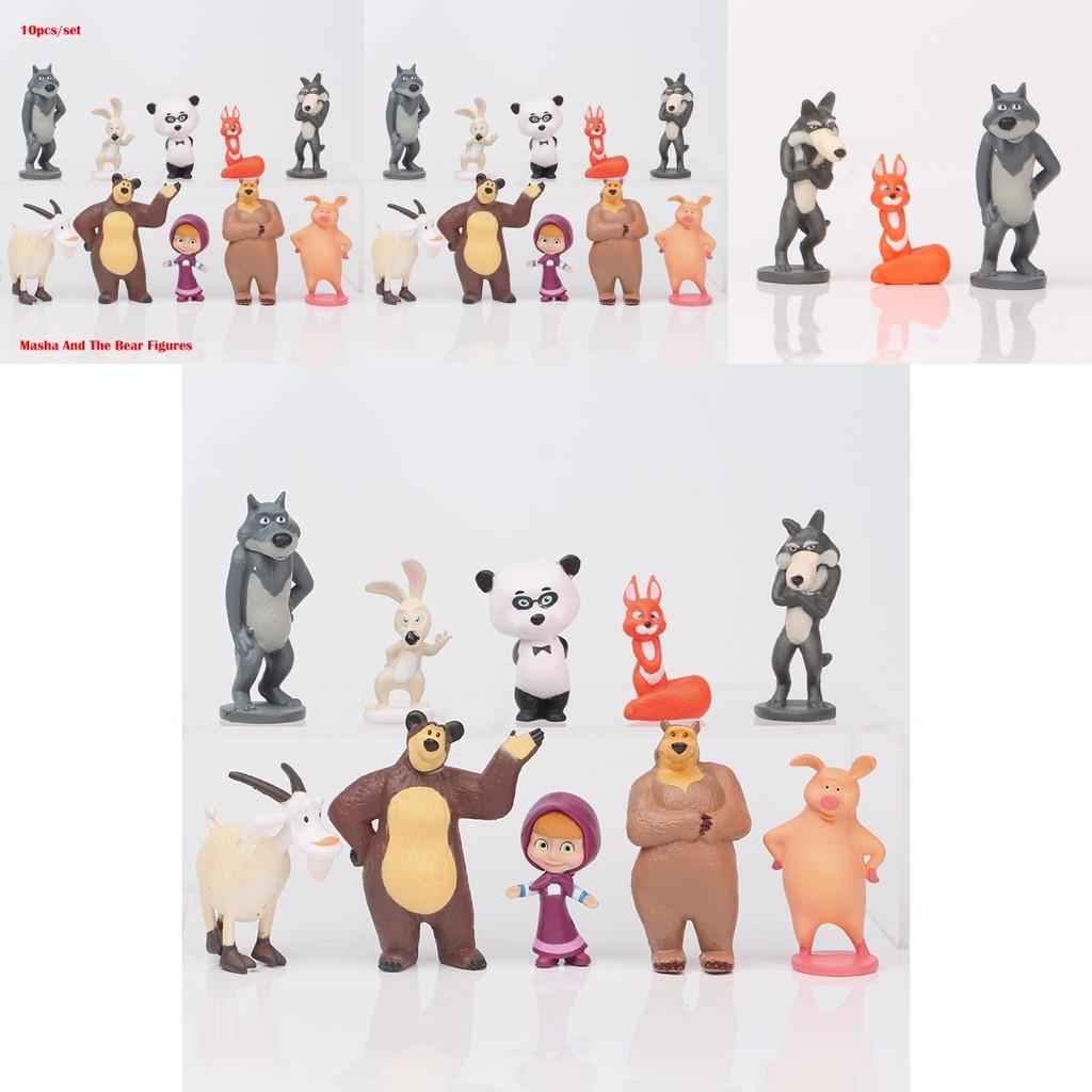 Entzückendes Mascha und der Bär Actionfiguren-Set Perfekt für Tortenaufsätze und Spielspaß