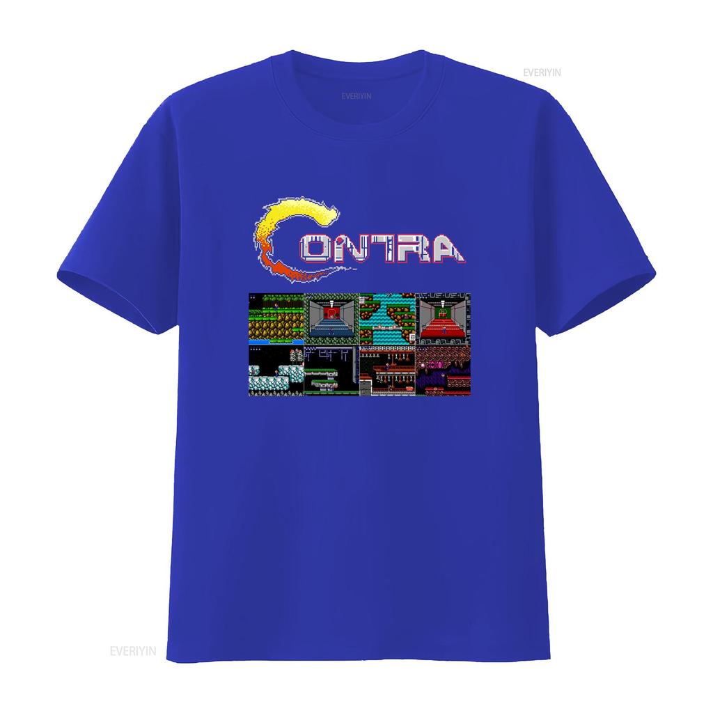 Contra gryzor all stages NES Famicom game 8 bit stage screen T Shirt Arcade classic vintage retro design sizes vintage Washed