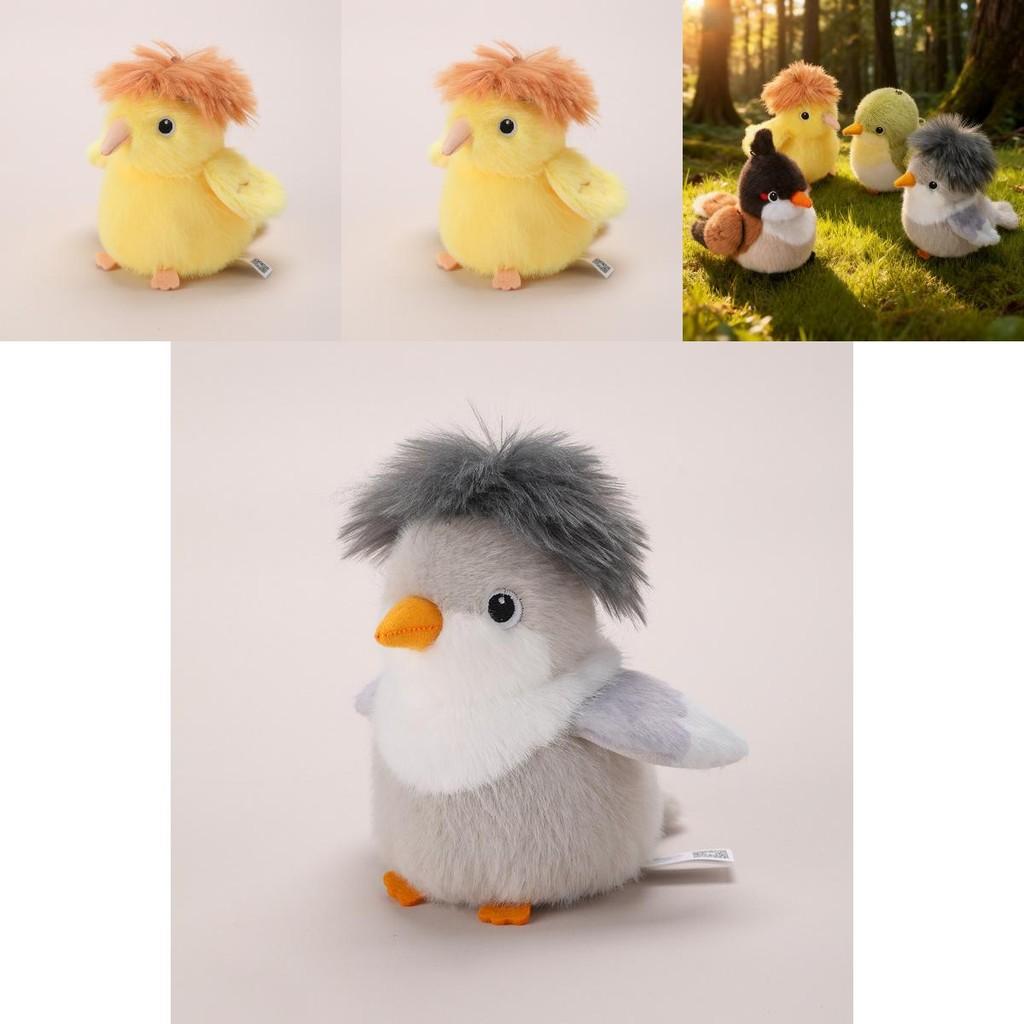 Simulated Island Canary White Eye Red Whiskered Bulbul Plush Toy Doll For Collectors And Backpack Decor