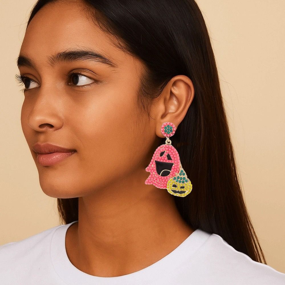 Kawaii Cute Ghost Earrings Irregular Halloween Party Jewelry Cool Ghost Pumpkin Earrings  Lady