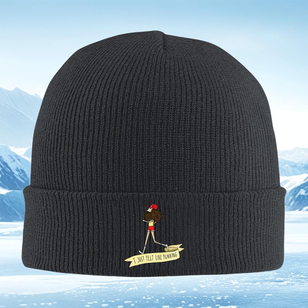 Running Man Red Cap Shorts Banner Men Women Unisex Knitted Hat Beanie Pullover Cap Winter Thermal Warm Christmas Outdoor Cycling