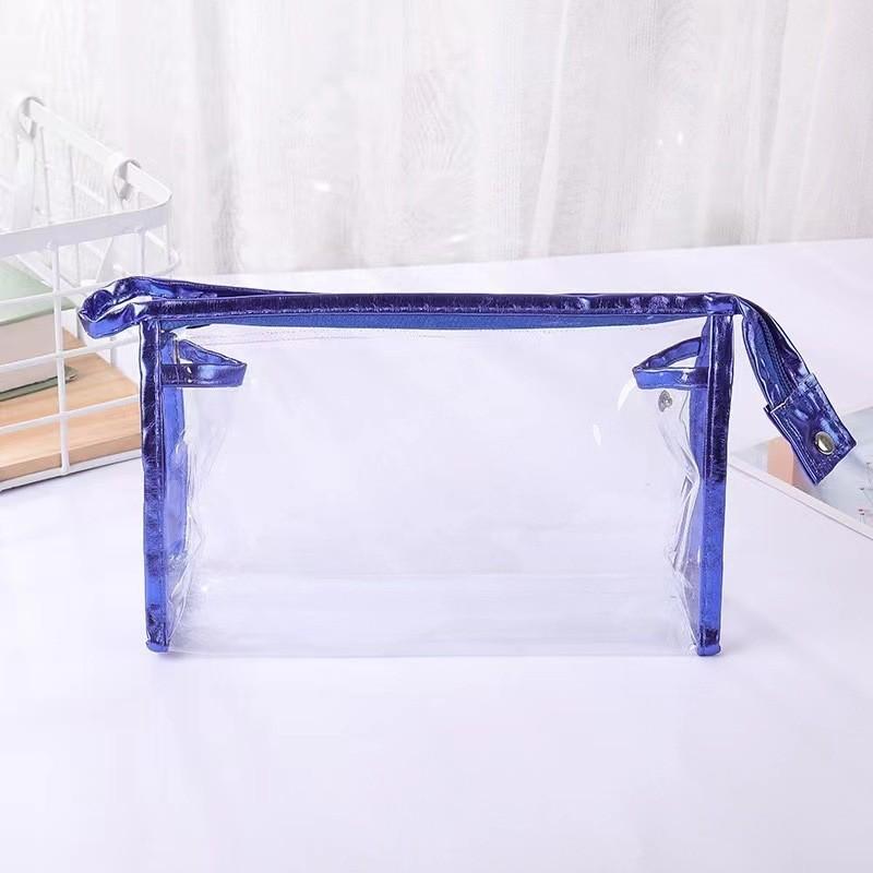 Transparent Fashionable Ladies Travel Cosmetic Bag Waterproof Pu Material StyleG
