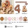 54pcs Retro Caramel Color Balloons Set Capybara Aluminum Foil Balloon Digital 1-9 Aluminum Film Ballons Birthday Party Supply