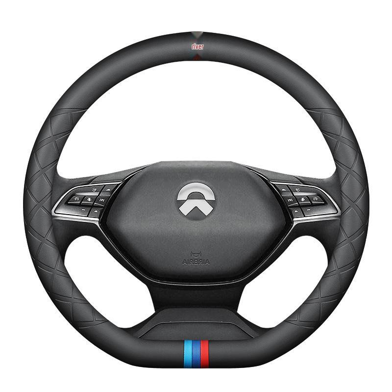Genuine Leather Suede Steering Wheel Cover for NIO ES8, ES6, EC6, ET7 - Free Hand-Sewing
