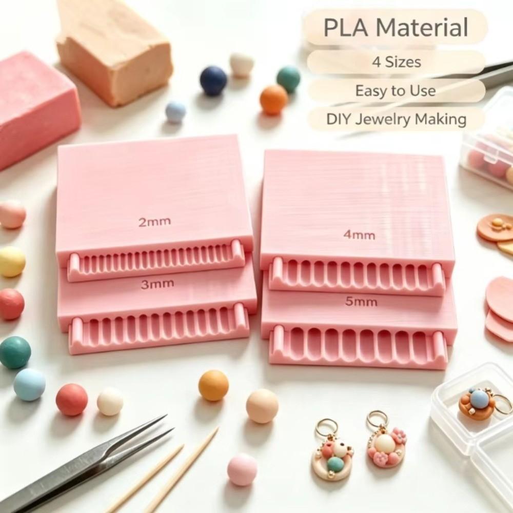 4Pcs/Set DIY Clay Tool Clay Bead Roller Sphere Shaper Bead Extruder Molding Board