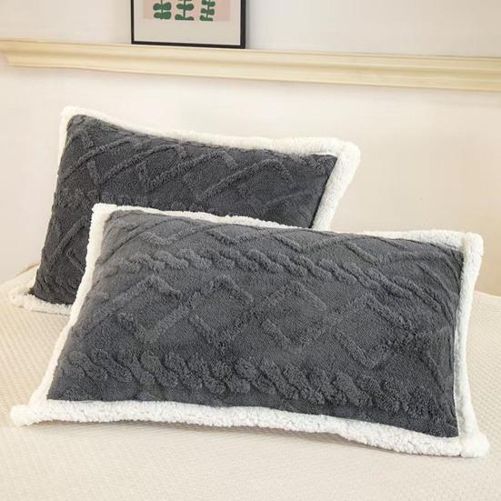 Plush Pillow Cover Winter Warm Pillow Cover Double-Sided Fuzzy Pillowcase Pillow Protector for Bedroom Dormitory Decoration