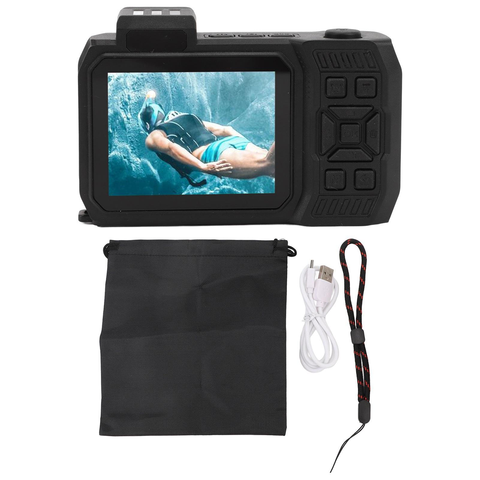 

4K 65MP Underwater Camera Autofocus 2.88in 1.44in Dual Screen 2500mAh 33FT Water Proof Camera помаранчевий