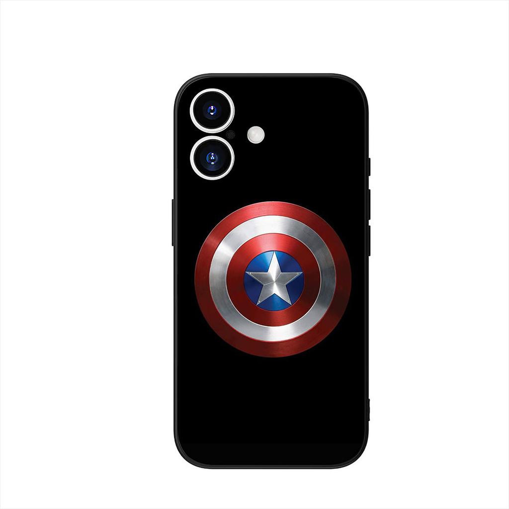 Marvel Captain America Shield Superhero Phone Case for Apple iPhone 16 15 14 Plus 13 12 Mini 17 Pro Max + 16E Air 16+ ProMax