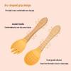 Silicone Wooden Handle Baby Fork & Spoon Set - Food Grade Training Utensils