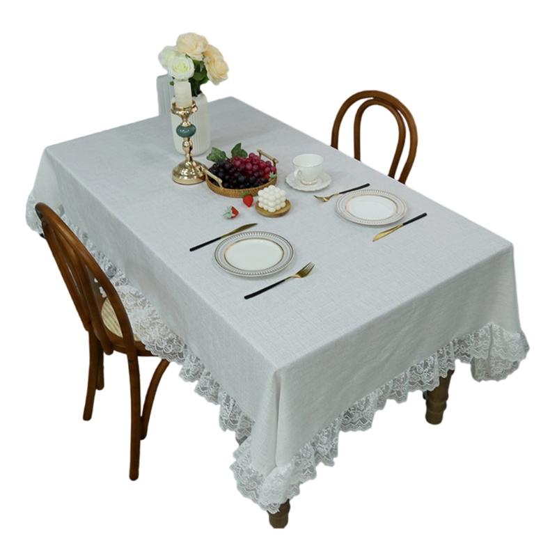 

Artistics Florals Print Table Cover Polyester Machine Washable Fit Various Table Size Decorative Dining Accessory белый