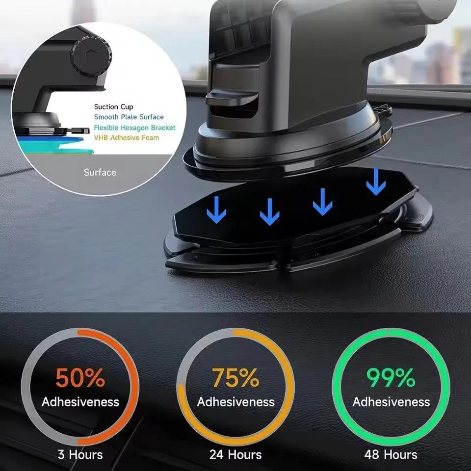 Dashboard-Befestigungspad-Scheibe für Saugnapf-Handyhalter Auto Klebe-Halterungsscheibe für gebogene Autodashboards Halterungspad
