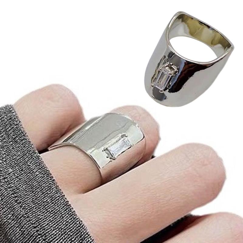 Simple Irregular Rings with Crystal Aesthetic Jewelry Finger Rings for Women Girl Assortment Stylish Accessory for Party