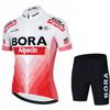 UCI BORA Men Cycling Kit Short Sleeve Jersey Bib Shorts Road Bicycle Wear Breathable Quick Dry Outdoor Sports Riding Clothing