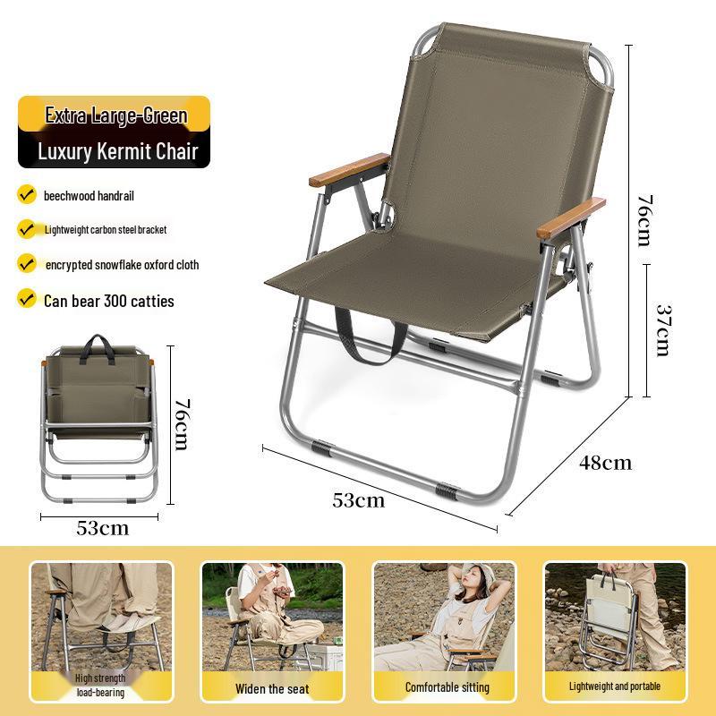 Custom Logo Portable Kermit Camping Chair - Folding Outdoor Chair for Fishing, Picnic, and Beach