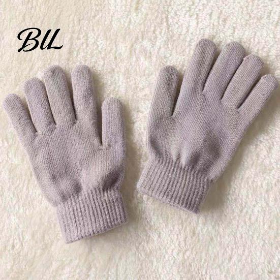 Cold Weather Accessories for Men Women Winter Thermal Gloves Women, Thickened Velvet Lined Mittens, Knit Five Finger Elastic Wrist Cuff Gear with Rib