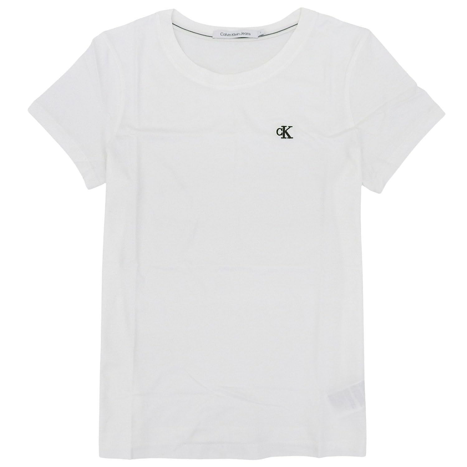 

Crew Short J20J212883 [Calvin Klein] Women s T-shirt, Neck, Sleeve, Cotton, One-Point Design, (WHITE/S) [Item] белый