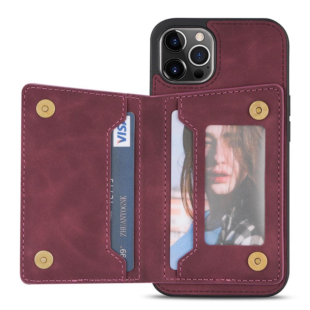 Premium Leather Phone Case for iPhone 13 Pro Max and Samsung S22 - Multi-functional and Protective Apple Skin-feel Design