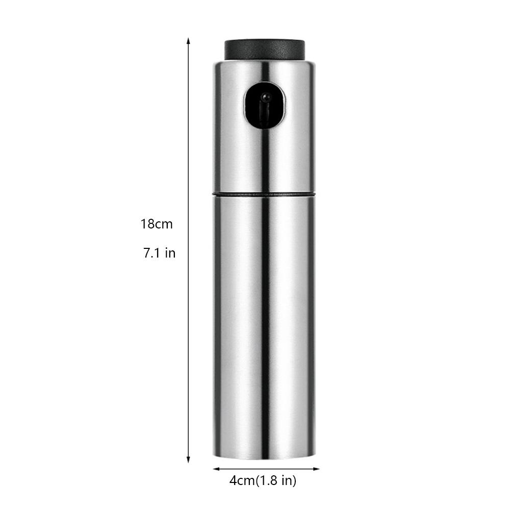 

Silver Olive Oil Sprayer Bottle Stainless Steel Pump Oil Dispenser for Cooking Frying Grilling